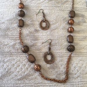 Cooper necklace and earring set